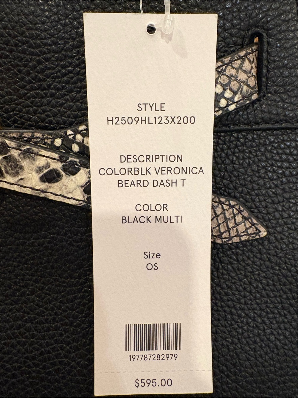 NWT Veronica Beard Dash Top Handle Bag Black Multi Rare Colorway $595 retail - Picture 9 of 10
